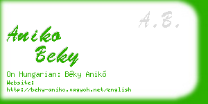 aniko beky business card