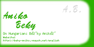 aniko beky business card